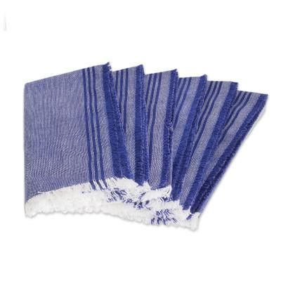 Delights of Home,'Blue 100% Cotton Napkins from Guatemala (Set of 6)'