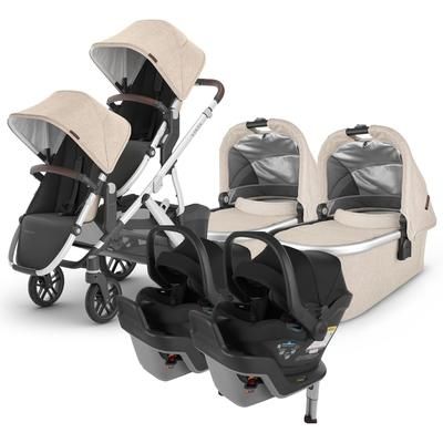 UPPAbaby VISTA V2 Twin Double Stroller + MESA MAX Travel System Bundle with Rumble Seat V2+ - Declan