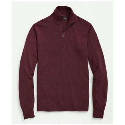 Brooks Brothers Men's Big & Tall Fine Merino Wool Half-Zip Sweater | Burgundy | Size 3X Tall