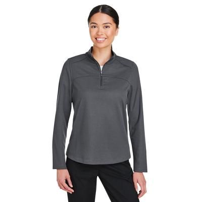 North End NE412W Women's Express Tech Performance Quarter-Zip T-Shirt in Carbon size Small | Recycled Polyester