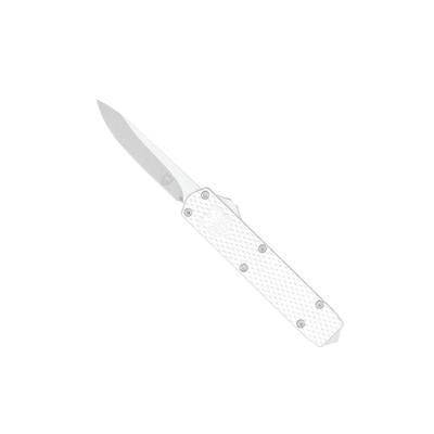 CobraTec Knives Mini Mamba Gen II Automatic Folding Knife 2.25in D2 Steel Plain Stonewashed Blade Silver 6061-T6 Aluminum Handle MNSILMGEN2DNS