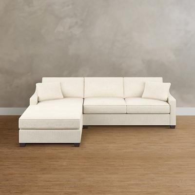 Addison Upholstered Sectional Collection - Build Your Own, Right Arm Facing Chaise, Right Arm Facing Chaise/Textured Chenille Cream - Grandin Road