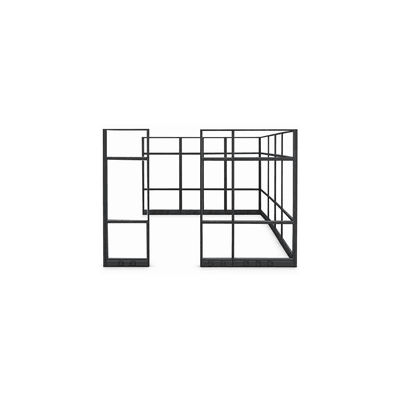 10' x 10' x 7'H Clear Glass Modular Office w/ Black Frame - Add-On Cubicle