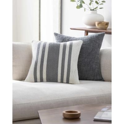 Vadin 18" Square Cottage Wool Off White/Sage/Light Silver/Gray/Metallic Silver Throw Pillow - Boutique Rugs