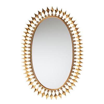 Rogier Modern Glam And Luxe Antique Goldleaf Metal Accent Wall Mirror by Baxton Studio in Gold