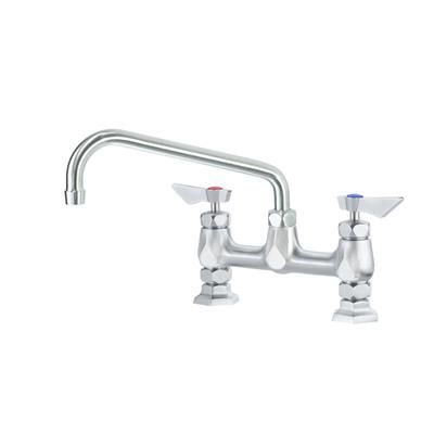 Krowne DX-910 Deck Mount Faucet w/ 10" Swing Spout - 8" Centers, Stainless Steel