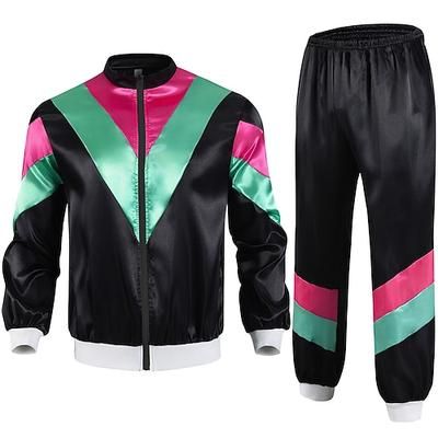 Hippie Anni '80 Stile da Strada Abiti Giacca Shorts Disco Blocco di colori Costume Per uomo Per donna Costume di Carnevale Mascherata Feste Abbigliamento Quotidiano Casual Quotidiano Adulti Cappotto