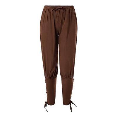 Retrò Vintage Medievale Rinascimento Pantaloni da pirata Pirata Cavaliere Vichingo Crociato Cavaliere Celtico Tinta unita Costume Per uomo Costumi da pirata Fantasia Halloween Carnevale Mascherata