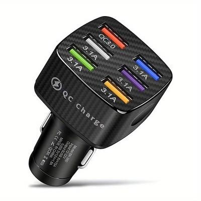 75w ricarica rapida 6 porte qc3.0 5 adattatore per caricabatteria per auto usb 15a adattatore per telefono portatile a ricarica rapida per caricabatterie Android