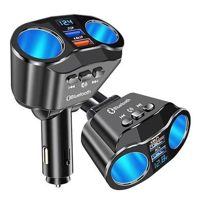 Caricabatterie per auto Bluetooth 5.0 doppio USB - Adattatore di ricarica rapida 4.8A splitter per presa accendisigari per ricarica del telefono