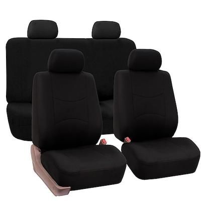 Set Completo di Coprisedili per Auto Protettori per Sedili Posteriori e Anteriori a Panchina Divisa Accento Bicolore Vestibilità Universale 5 Passeggeri