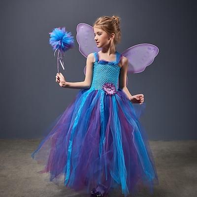 Vestito Costume Cosplay Tutu Fiaba Principessa Elfo Cosplay Bambini Ragazze Halloween Carnevale Settimana del libro Feste Performance Sinfonia di storie Costumi di Halloween facili Vestirsi