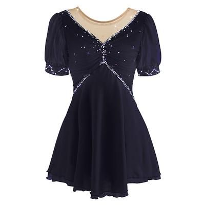 Vestito da pattinaggio artistico Per donna Pattinaggio sul ghiaccio Vestiti Rosa baby Viola Bianco / Bianco Retato Elastene Attività ricreative Da allenamento Competizione Vestiti da pattinaggio sul
