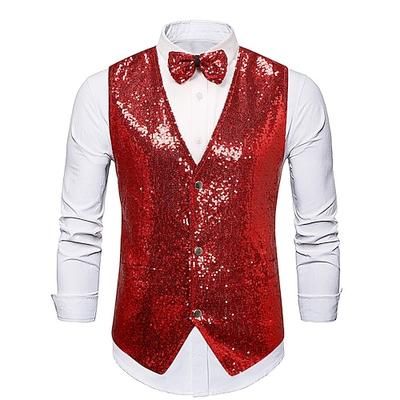 Vintage Anni 1920 Gilet Papillon Il grande Gatsby Gentiluomo Testimoni dello Sposo Slim Fit Costume Per uomo Mascherata Matrimonio Ospite di nozze Festa / Sera Adulti Gilet Fiocco Autunno Inverno