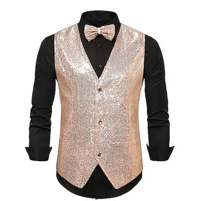 Vintage Anni 1920 Gilet Papillon Il grande Gatsby Gentiluomo Testimoni dello Sposo Slim Fit Costume Per uomo Mascherata Matrimonio Ospite di nozze Festa / Sera Adulti Gilet Fiocco Autunno Inverno