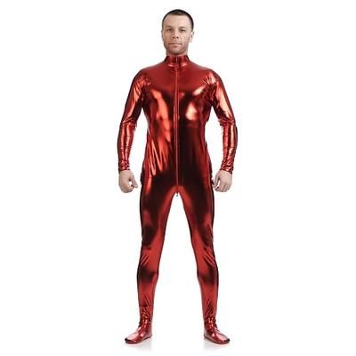 Costume di Carnevale Tuta Intera Tute Zentai Lucide Costume Cosplay Tuta di pelle Tinta unita Sesso Costume Sexy Per uomo Per donna Costume per Halloween Adulti