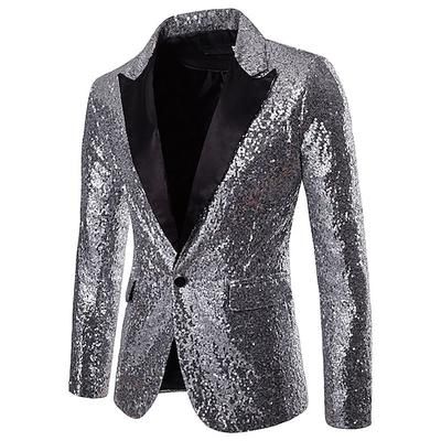 Disco Anni '80 Completi Blazer Blazer con Colletto a Revers Risvolto a punta Normale Disco Paillettes Costume Per uomo Costume di Carnevale Halloween Mascherata Feste Club Parata dell'Orgoglio