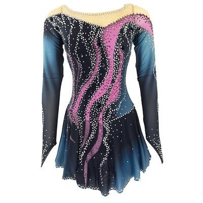 Vestito da pattinaggio artistico Per donna Da ragazza Pattinaggio sul ghiaccio Vestiti Completi Rosa baby Lilla Bianco / Bianco Scollatura posteriore Elastene Elevata elasticità Addestramento Vestiti