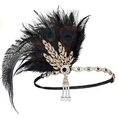Cappelli Fascia per capelli da ballerina charleston Cerchietto con piume Retrò vintage 1920s Lega Per Il grande Gatsby Cosplay Carnevale Per donna Bigiotteria Gioielleria di moda