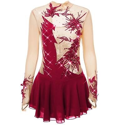Vestito da pattinaggio artistico Per donna Da ragazza Pattinaggio sul ghiaccio Vestiti Completi Viola chiaro Rosa baby Lilla Elastene Elevata elasticità Da allenamento Vestiti da pattinaggio sul