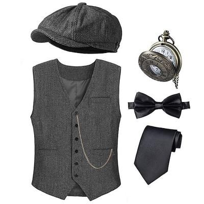 Anni Ruggenti Anni 1920 Retrò Vintage Abiti Gilet Il grande Gatsby Gentiluomo Costume Per uomo Halloween Carnevale Capodanno Carnevale Festa / Sera Mascherata Adulti Cravatta Gilet Altri Accessori