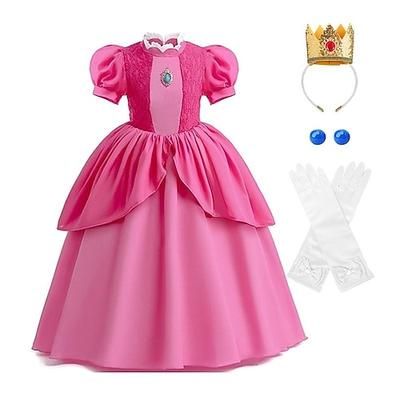 Cosplay Super Mario Bros principessa pesca Anime Cosplay Costumi dei videogiochi Bambini