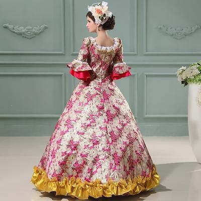 Gotico Vittoriano Ispirato al vintage Vestito Costume da festa Abito da Ballo Principessa Shakespeare Tinta unica Abito da ballo Costume Per donna Reale Halloween Carnevale San Valentino Festa serale