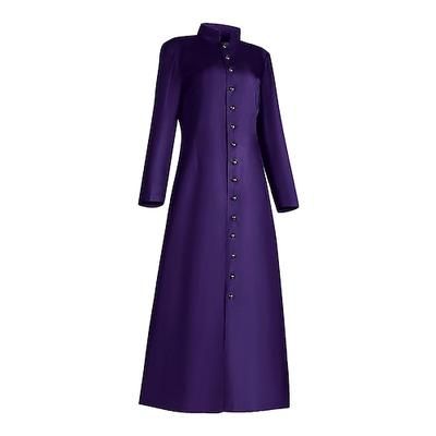 Retrò Vintage Medievale Costume Cosplay Mascherata Prete Tinta unita Colletto Mao Costume Per uomo Stile Steampunk Halloween Palcoscenico Mascherata Adulti Cappotto