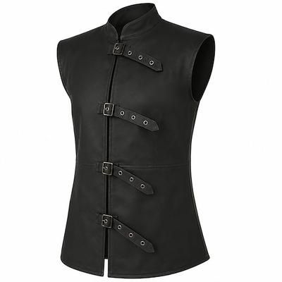 Retrò Vintage Medievale Rinascimento Gilet Cavaliere Vichingo Gentiluomo Ranger Elfico Tinta unita Costume Per uomo Costumi da pirata Stile Steampunk Performance Mascherata Casual Quotidiano Adulti