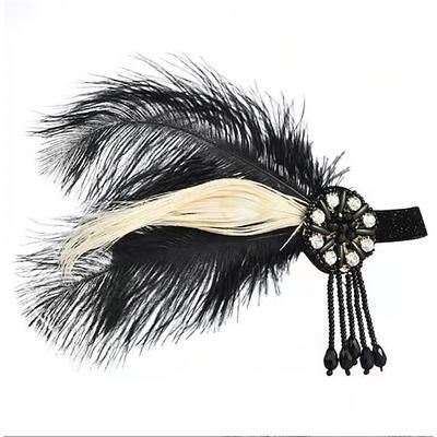 Cappelli Fascia per capelli da ballerina charleston Cerchietto con piume Retrò vintage 1920s Lega Per Il grande Gatsby Cosplay Carnevale Per donna Bigiotteria Gioielleria di moda