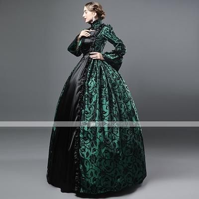 Abito Di pizzo Rococò Vittoriano Lunghezza al pavimento Vestito Costume da festa Mascherata Taglie Forti Su misura Maria Antonietta Pizzo Abito da ballo Costume Per donna Balli di fine anno Feste