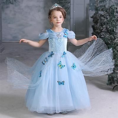 Settimana del libro 2026 Regina delle nevi Cenerentola Fiaba Principessa Vestito Abito da damigella Natale Sottoveste a-linea Abito da vacanza for Ragazze Bambino Settimana del libro Matrimonio