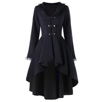 Retrò Vintage Punk Gotico Medievale Cappotto Trench Abbigliamento esterno Medico della peste Taglie Forti Tinta unica Costume Per donna Halloween Carnevale Mascherata Feste Halloween Adulti Cappotto