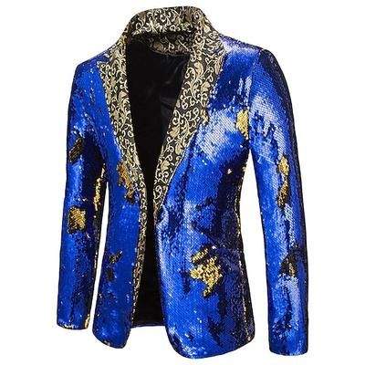 Disco Anni '80 Smoking Completi Blazer Blazer con Colletto a Revers Disco Paillettes Paillettes Collo ripiegato Costume Per uomo Costume di Carnevale Halloween Carnevale Mascherata Club Feste