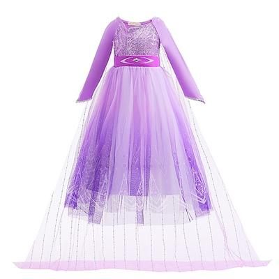 Settimana del libro 2026 Regina delle nevi Gelido Fiaba Principessa Anna Abito da damigella Costume per festa a tema Abiti in tulle Cosplay for Ragazze Bambini Natale Carnevale Mascherata Matrimonio