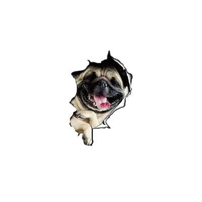 adesivo per auto auto lunotto posteriore cucciolo vetrofanie rotte elettrostatico simulazione 3d bulldog francese adesivi per auto decalcomanie in vinile