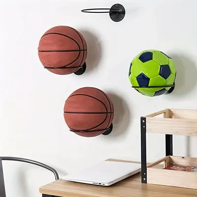 3pcs Basketball Volleyball Soccer Display Holders Home Ball Rack On The Wall Ball Rack Put The Ball Rack Football Display Racks