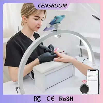 Half Moon Nail Table Lamp 56cm Foldable LED Crescent Manicure Desktop Light Arch Beauty Salon Fill
