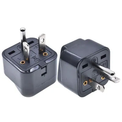 Black Universal EU UK US to 6-15P 6-20P Plug Adaptor Socket Converter US Grounded 3 Pin AC Plug America Power Connector 15A