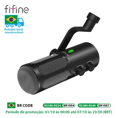 FIFINE Tank3 Heavy-Duty Metal USB/XLR Dynamic Microphone for Podcasting, Studio-Grade Recording, Noise Reduction & Premium Sound