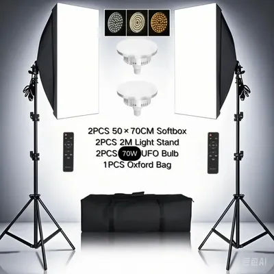 20w/30w/40w Softbox Lighting Kit Continuous Photography Lighting Kit E27 Bulb Photo Studio Lights Equipment for Camera Shooting