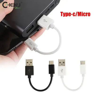 10cm White/black Type C Micro USB Cable Short Fast Charging For Android Phone Sync Data Cord USB