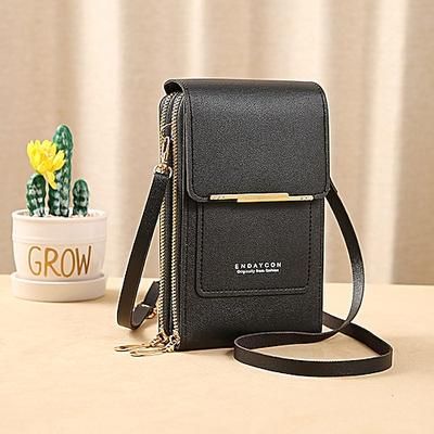 Borsa a tracolla rosa da donna con cerniera multipla, compatta ed elegante per i viaggi di tutti i giorni, mini borsa con dettagli dorati