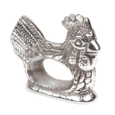 Chicken Delight,'Textured Pewter Chicken Napkin Ring Handcrafted in Mexico'
