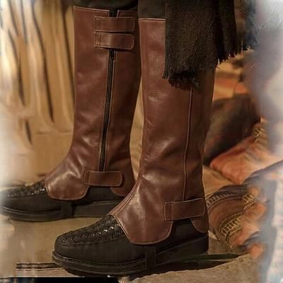Retrò Vintage Medievale Rinascimento Armatura Ghette Copristivali Pirata Vichingo Crociato Elfico Costume Per uomo Costumi da pirata Stile Steampunk Halloween Carnevale LARP Adulti Copriscarpe