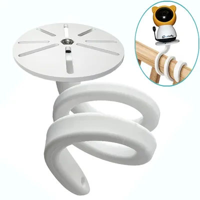 Support flexible pour moniteur de bébé pour berceau Support de caméra pour bébé pour SM50W Support de caméra IP à enroulement pliable Sans trou Aucun dommage au mur Étagère pour caméra bébé pour