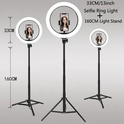 26 33CM Video Lights Dimmable Light Selfie LED Ring Light USB Ring Lighting Lamp With Tripod Stand