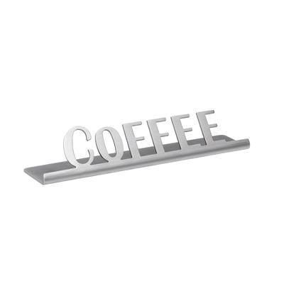 Service Ideas 1C-ST-COFFEE-SIGN "Coffee" Table Tent Sign - 4 1/2"W x 1"H, Brushed Stainless Steel