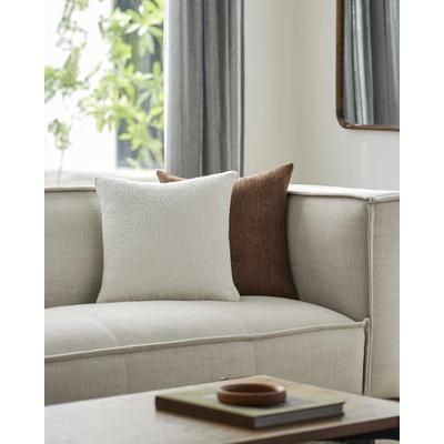 Vedat 20" Square Modern Light Silver/White/Slate Blue/Ash Throw Pillow - Boutique Rugs
