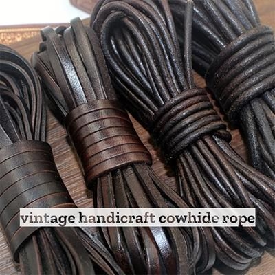 5 Yards Retro High Quality Genuine Leather Cord Round/flat Strand Cow Leather Rope For Necklace Bracelets Diy Jewelry